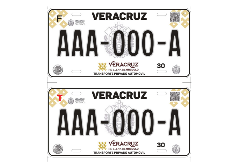 Así son las nuevas placas de vehículo en Veracruz