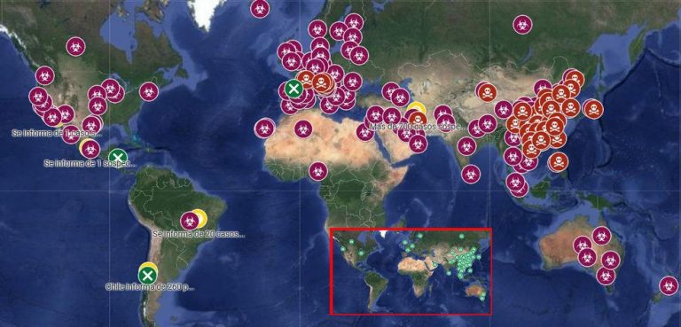 Google Maps te muestra los casos de coronavirus en tiempo real