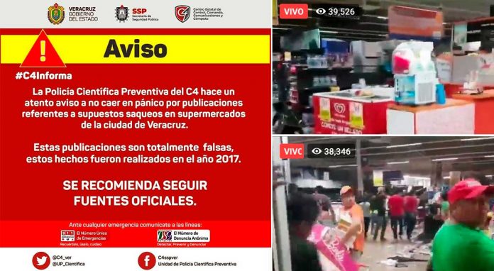 Videos de saqueos en Veracruz son de 2017: SSP