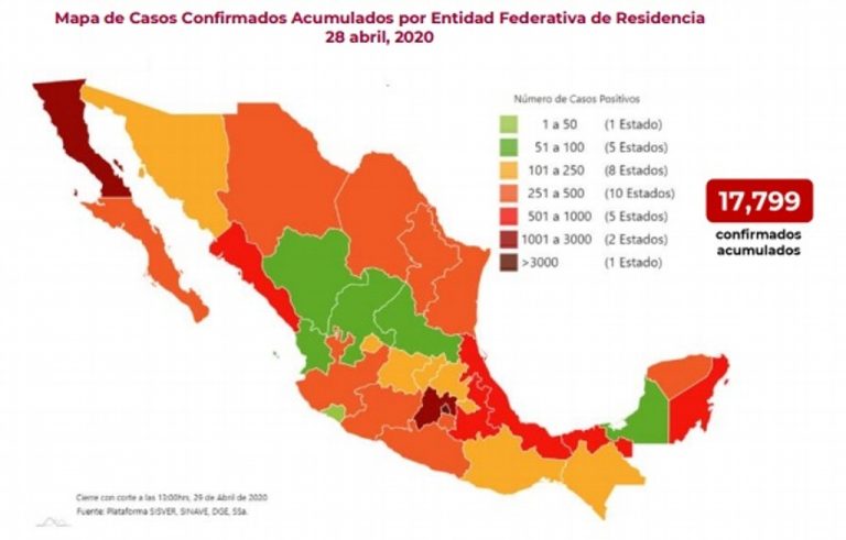 Veracruz ya aparece en color rojo, entre estados que registran más casos