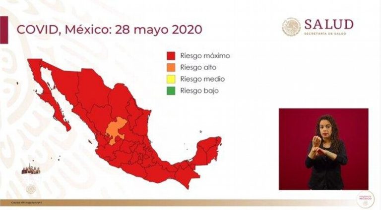 La mayor parte de México está en rojo por riesgo máximo de COVID-19