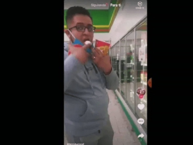 Joven prueba helado y lo regresa al refri; suben video a Tik Tok