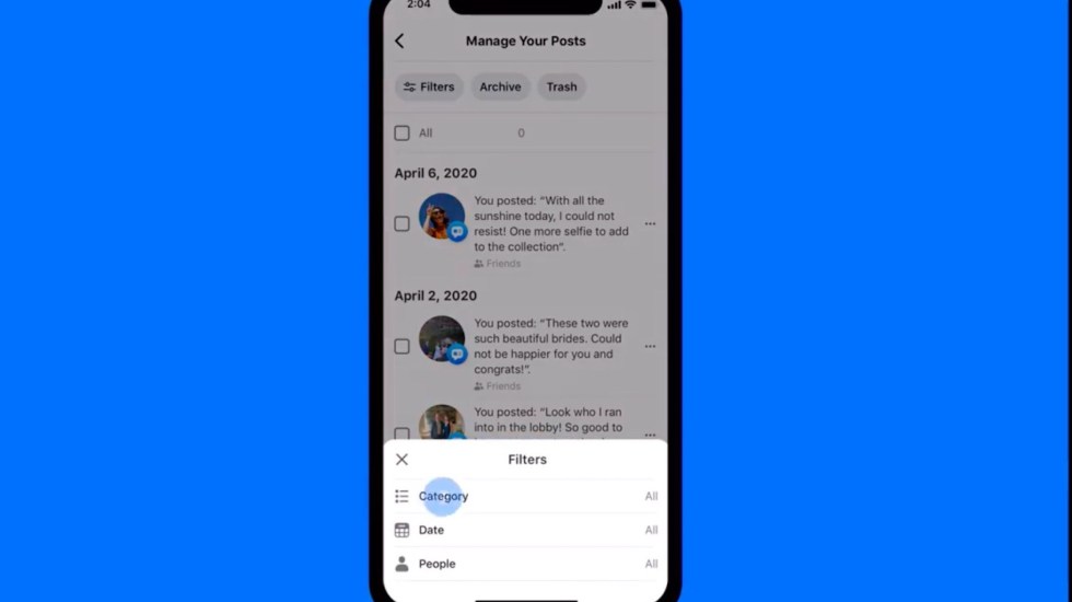Facebook lanza función para borrar publicaciones antiguas