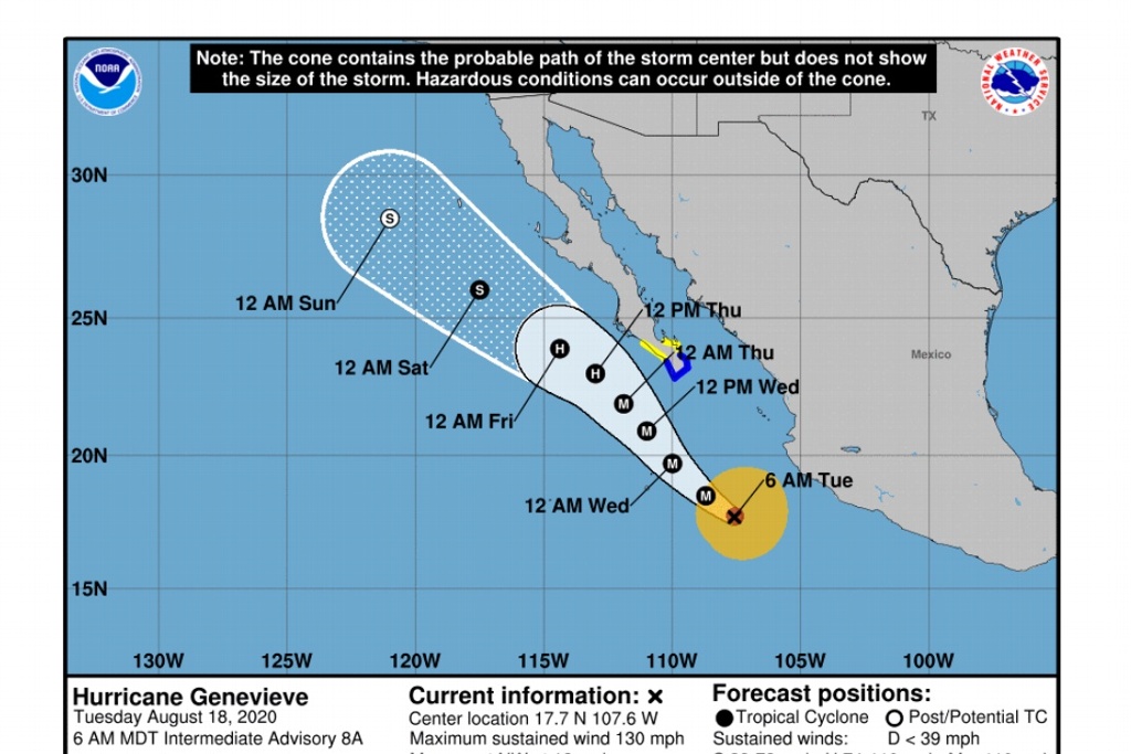 'Genevieve' se intensifica a huracán categoría 4; alertan a entidades