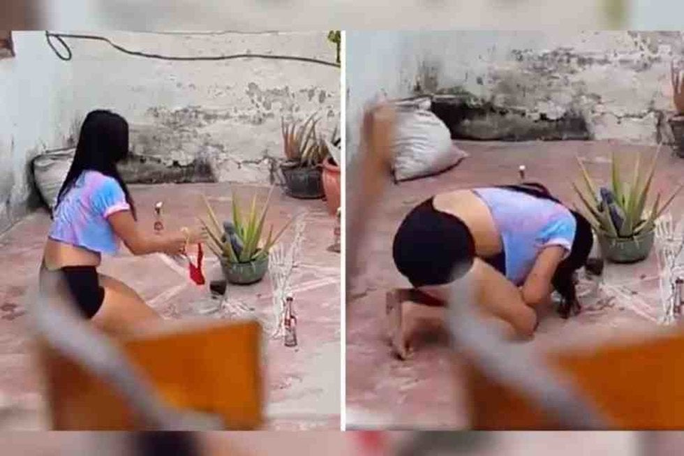 Mujer es grabada haciendo “ritual” de 'agua de calzón'