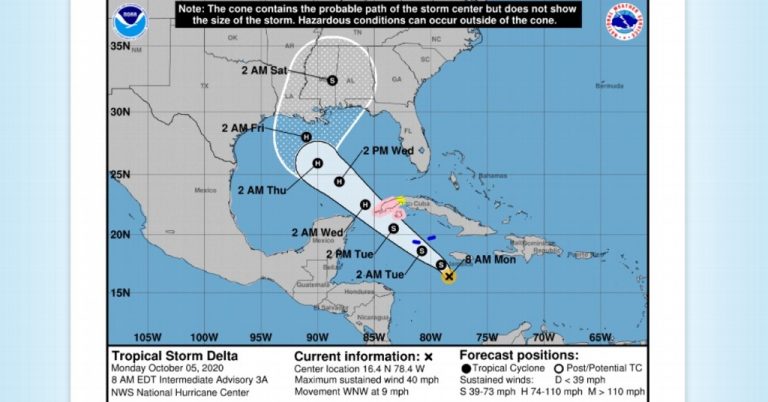 Se forma Tormenta Tropical "Delta", podría alcanzar categoría de huracán