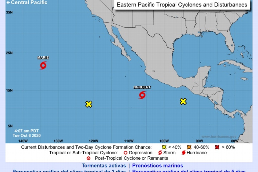 Se forma la tormenta tropical “Norbert”, al sur de Manzanillo: NOAA