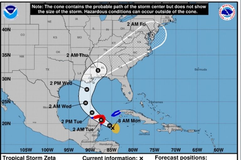 “Zeta” impactará como huracán en Quintana Roo esta noche