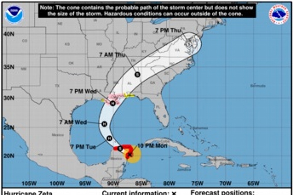 'Zeta' toca tierra como huracán categoría 1 en Tulum, Quintana Roo