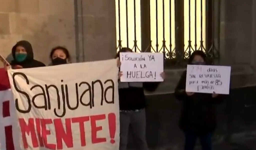 Sindicalizados de Notimex protestan en Palacio Nacional