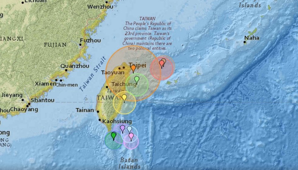 Un violento terremoto de magnitud 6,7 sacudió el noreste de Taiwán