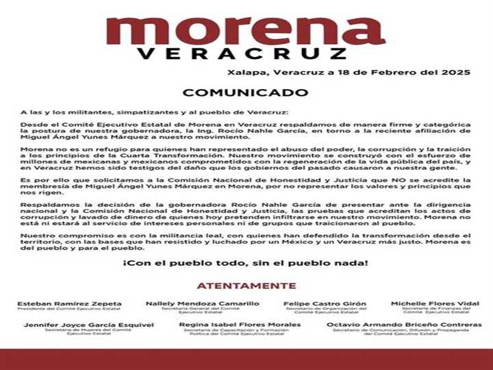 Morena contra Yunes el clarin veracruzano